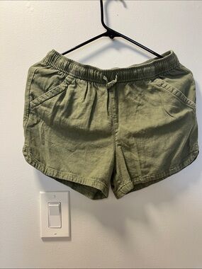 Kids Olive Green Drawstring Casual Shorts